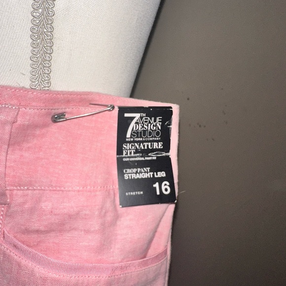 7th avenue New York and Company straight leg linen pants - Picture 5 of 10